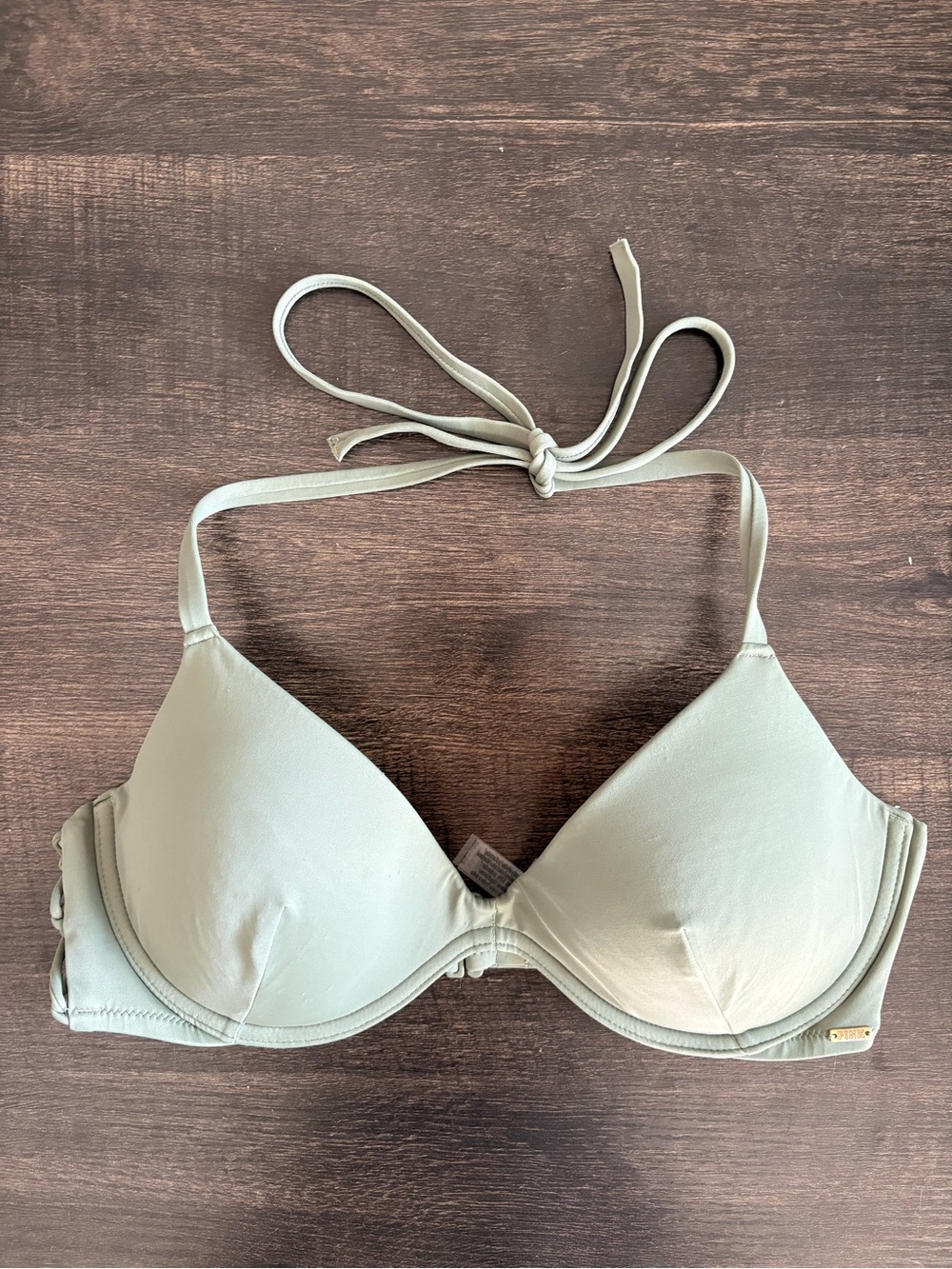 Victoria's Secret PINK light green padded bikini top